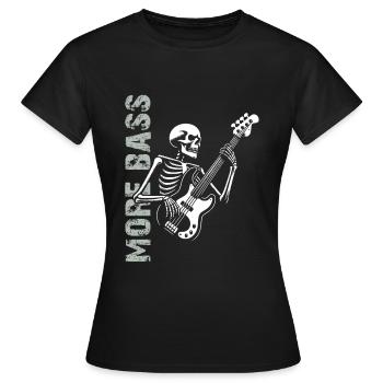 Plus Basse - Skeleton avec Basse - T-shirt Femme - noir - Devant - AI Model Female 172 dark (172cm)