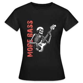 Plus Basse - Skeleton avec Basse - T-shirt Femme - noir - Devant - AI Model Female 172 dark (172cm)