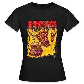Burger - Frauen T-Shirt - Schwarz - Vorne - AI Model Female 172 dark (172cm)