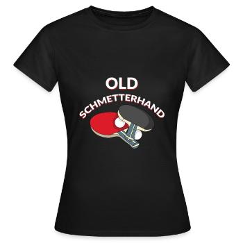 Old Schmetterhand Tischtennis - Frauen T-Shirt - Schwarz - Vorne - AI Model Female 172 dark (172cm)