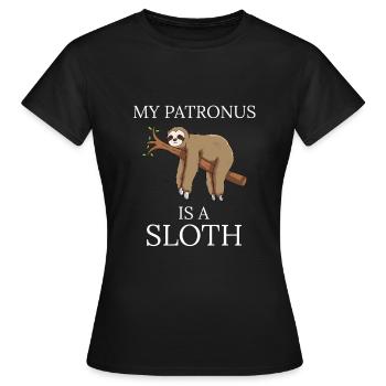 Mon Patronus est un protecteur de refroidissement paresseux paresseux - T-shirt Femme - noir - Devant - AI Model Female 172 dark (172cm)