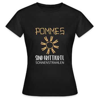 Pommes sind frittierte Sonnenstrahlen - Frauen T-Shirt - Schwarz - Vorne - AI Model Female 172 dark (172cm)