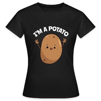 Je suis une pomme de terre - T-shirt Femme - noir - Devant - AI Model Female 172 dark (172cm)