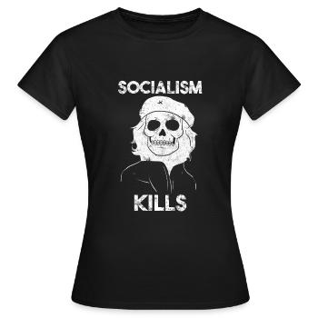 Socialism Kills Anti Socialisme Capitalisme - T-shirt Femme - noir - Devant - AI Model Female 172 dark (172cm)