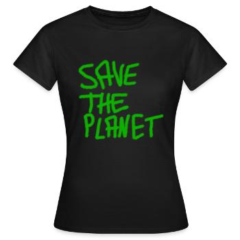 save the planet - Frauen T-Shirt - Schwarz - Vorne - AI Model Female 172 dark (172cm)