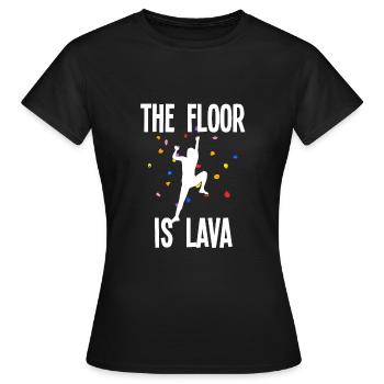 Le sol est de l’escalade de bloc de lave - T-shirt Femme - noir - Devant - AI Model Female 172 dark (172cm)