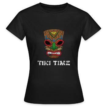 Tiki Time Hawaii Party Vacances - T-shirt Femme - noir - Devant - AI Model Female 172 dark (172cm)