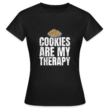 Les cookies sont mes cookies de thérapie Les amateurs de cookies - T-shirt Femme - noir - Devant - AI Model Female 172 dark (172cm)