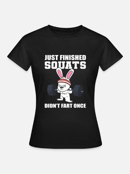 Lustiges Hasen -Training Fitnesstrainer - Dame-T-shirt - sort