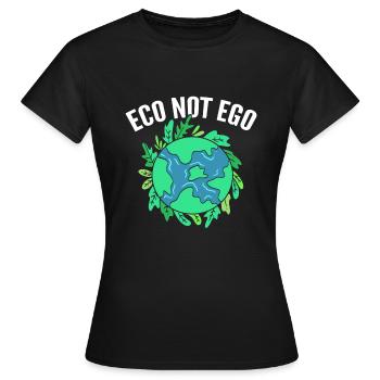 Eco Pas Ego Ecologiste - T-shirt Femme - noir - Devant - AI Model Female 172 dark (172cm)