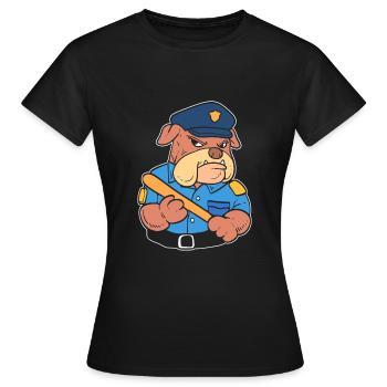 Hundepolizist Offizier - Frauen T-Shirt - Schwarz - Vorne - AI Model Female 172 dark (172cm)