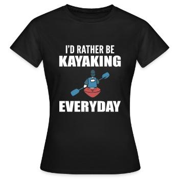 Je préfère faire du kayak tous les jours - T-shirt Femme - noir - Devant - AI Model Female 172 dark (172cm)