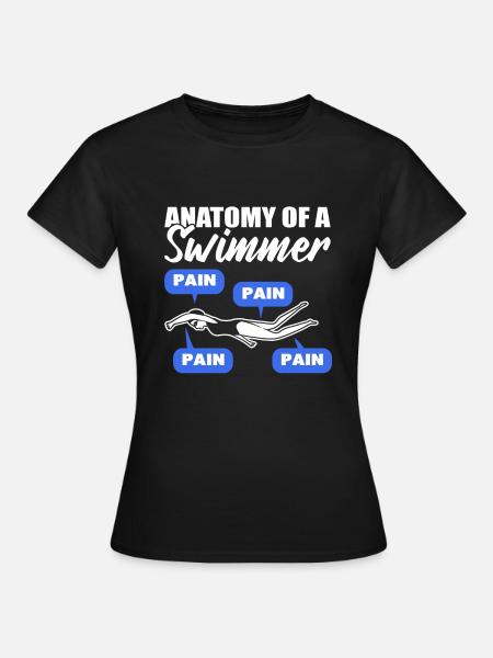 Anatomy Of Swimmer Schwimmtrainer - Frauen T-Shirt - Schwarz