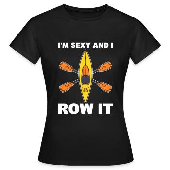 Je suis sexy et je rame pagayeur - T-shirt Femme - noir - Devant - AI Model Female 172 dark (172cm)