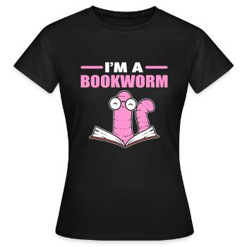 I'm A Bookworm Buchliebhaber - Frauen T-Shirt - Schwarz - Vorne - AI Model Female 172 dark (172cm)