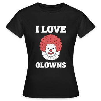 I Love Clowns Entertainer - Frauen T-Shirt - Schwarz - Vorne - AI Model Female 172 dark (172cm)