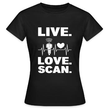 Live Love Scan Röntgentechniker - Frauen T-Shirt - Schwarz - Vorne - AI Model Female 172 dark (172cm)