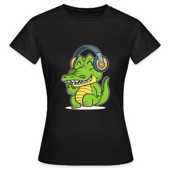 DJ Crocodile Discjockey - Frauen T-Shirt - Schwarz - Vorne - AI Model Female 172 dark (172cm)