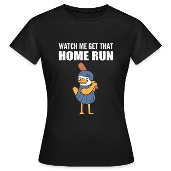 Ente spielt Baseball - Frauen T-Shirt - Schwarz - Vorne - AI Model Female 172 dark (172cm)