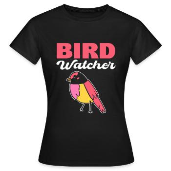 Bird Watcher Vogelbegeisterte - Frauen T-Shirt - Schwarz - Vorne - AI Model Female 172 dark (172cm)