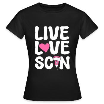 Live Love Scan Medizinischer Sonograph - Frauen T-Shirt - Schwarz - Vorne - AI Model Female 172 dark (172cm)