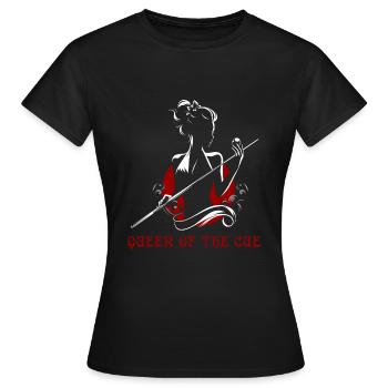 Billiards - the red queen of the cue - Women's T-Shirt - black - Front - AI Model Female 172 dark (172cm)