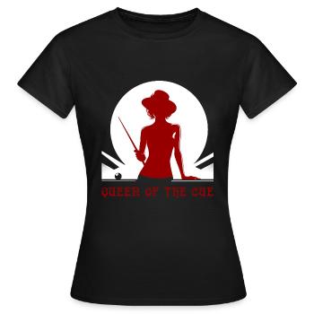 Pool Billiards - the red queen of the cue - Women's T-Shirt - black - Front - AI Model Female 172 dark (172cm)