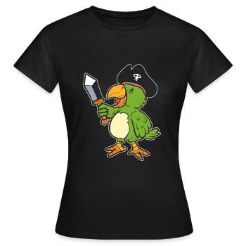 Papageipirat Ornithologe - Frauen T-Shirt - Schwarz - Vorne - AI Model Female 172 dark (172cm)