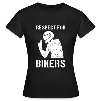 Respect For Bikers Motorradfahrer - Frauen T-Shirt - Schwarz - Vorne - AI Model Female 172 dark (172cm)