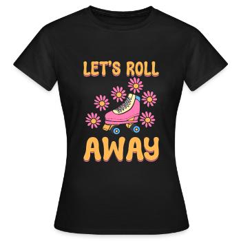 Coole Rollschuhe Eisbahn - Frauen T-Shirt - Schwarz - Vorne - AI Model Female 172 dark (172cm)