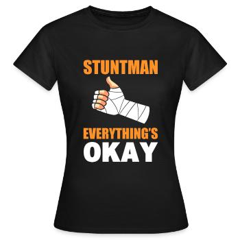 Lustiger Stuntman - Frauen T-Shirt - Schwarz - Vorne - AI Model Female 172 dark (172cm)