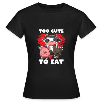 Tierliebhaber Vegetarier - Frauen T-Shirt - Schwarz - Vorne - AI Model Female 172 dark (172cm)