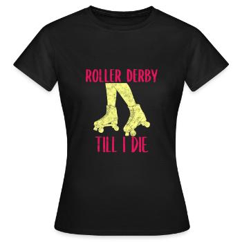 Sportarten Inlineskater - Frauen T-Shirt - Schwarz - Vorne - AI Model Female 172 dark (172cm)
