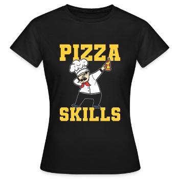 Pizza Skills Pizzabäcker - Frauen T-Shirt - Schwarz - Vorne - AI Model Female 172 dark (172cm)