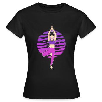Yoga-Pose Yogalehrer - Frauen T-Shirt - Schwarz - Vorne - AI Model Female 172 dark (172cm)