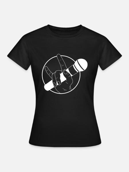 Mikrofon - Frauen T-Shirt - Schwarz