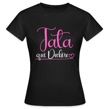 tata qui déchire cadeau tatie - T-shirt Femme - noir - Devant - AI Model Female 172 dark (172cm)