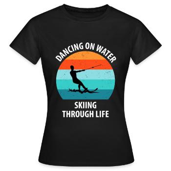 Ski nautique, ski nautique, skieurs nautiques - T-shirt Femme - noir - Devant - AI Model Female 172 dark (172cm)