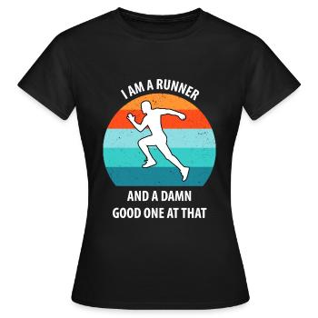 Faire du jogging - T-shirt Femme - noir - Devant - AI Model Female 172 dark (172cm)