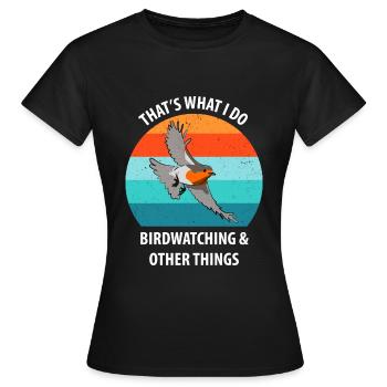 Bird Watching Bird Watching Birding Bird - Women's T-Shirt - black - Front - AI Model Female 172 dark (172cm)