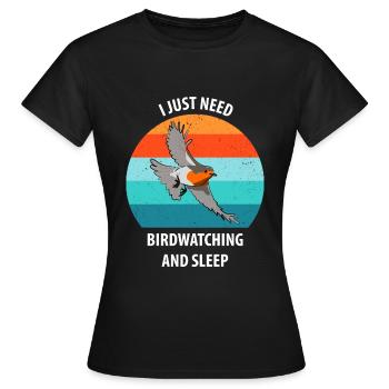Bird Watching Bird Watching Birding Bird - Women's T-Shirt - black - Front - AI Model Female 172 dark (172cm)