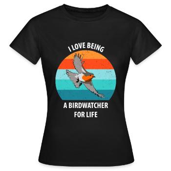 Bird Watching Bird Watching Birding Bird - Women's T-Shirt - black - Front - AI Model Female 172 dark (172cm)