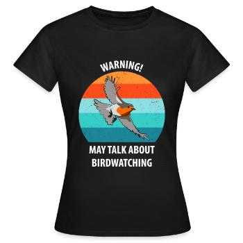 Observation des oiseaux Observation des oiseaux Observation des oiseaux - T-shirt Femme - noir - Devant - AI Model Female 172 dark (172cm)