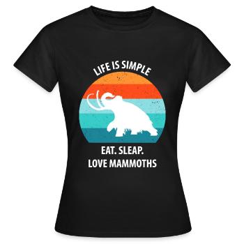 Drôle de mammouth de l’âge de pierre de l’âge de glace Design préhistorique - T-shirt Femme - noir - Devant - AI Model Female 172 dark (172cm)