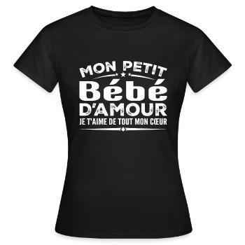 Liebes-Baby-Geschenk, ich liebe dich von ganzem Herzen - Frauen T-Shirt - Schwarz - Vorne - AI Model Female 172 dark (172cm)