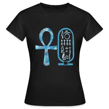 anch et cartouche nefertiti e 78 - T-shirt Femme - noir - Devant - AI Model Female 172 dark (172cm)
