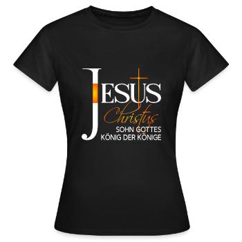 Jesus Christus Koenig der Koenige - Frauen T-Shirt - Schwarz - Vorne - AI Model Female 172 dark (172cm)