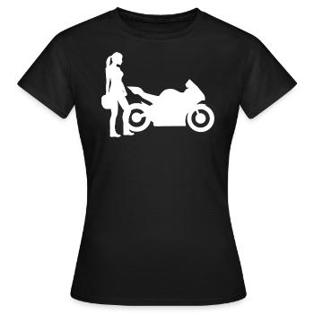 Motocycliste Supersporter Femme Dame moto - T-shirt Femme - noir - Devant - AI Model Female 172 dark (172cm)