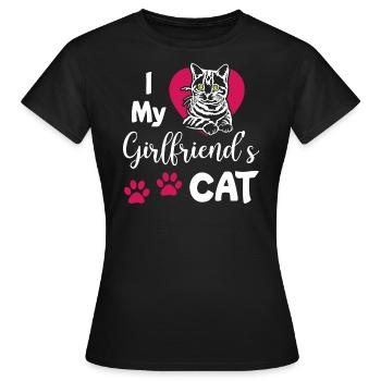 J’aime le chat de mes copines - T-shirt Femme - noir - Devant - AI Model Female 172 dark (172cm)