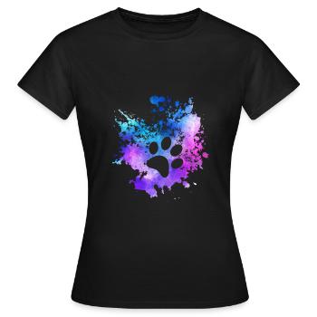 Design rétro abstrait pour chien, animal de compagnie - T-shirt Femme - noir - Devant - AI Model Female 172 dark (172cm)